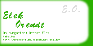 elek orendt business card